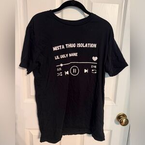 Mista Thug Isolation Lil Ugly Mane Black Graphic Tee, Men’s Med